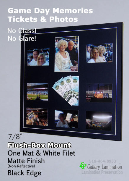 Great day at the game! Collage of photos and tickets! Flush-Box Mount!