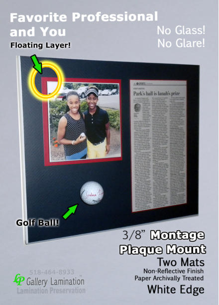 Meeting your favorite player! Story in paper, personal photo and ball! Plaque Mount Collage.